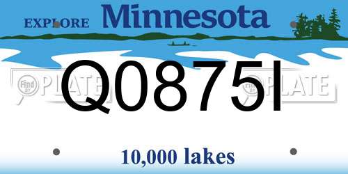 Q0875I Minnesota License Plate