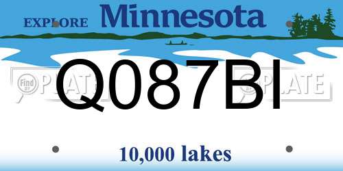 Q087BI Minnesota License Plate