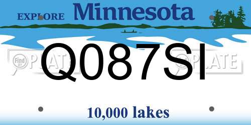 Q087SI Minnesota License Plate