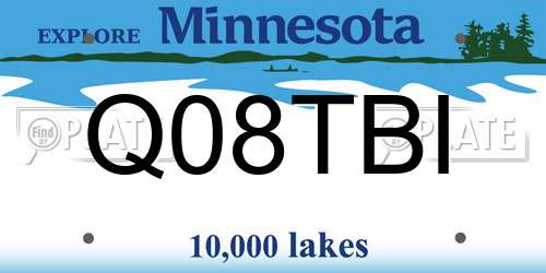 Q08TBI Minnesota License Plate