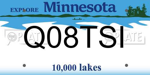 Q08TSI Minnesota License Plate