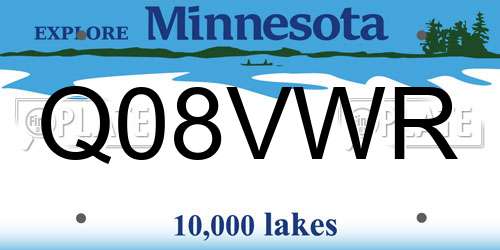 Q08VWR Minnesota License Plate