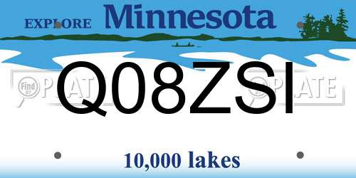 Q08ZSI Minnesota License Plate
