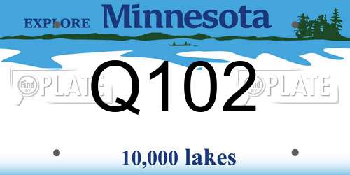 Q102 Minnesota License Plate