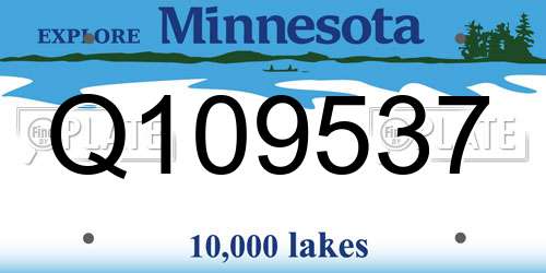 Q109537 Minnesota License Plate