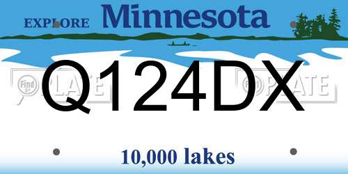 Q124DX Minnesota License Plate