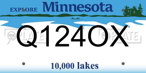 Q124OX Minnesota License Plate