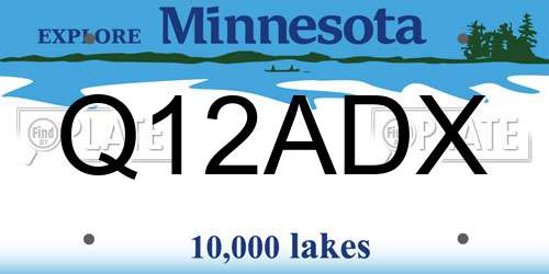 Q12ADX Minnesota License Plate