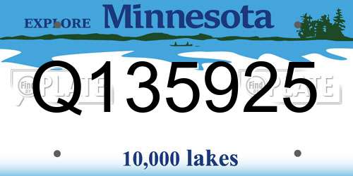 Q135925 Minnesota License Plate
