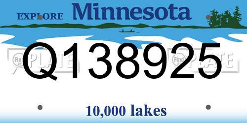 Q138925 Minnesota License Plate