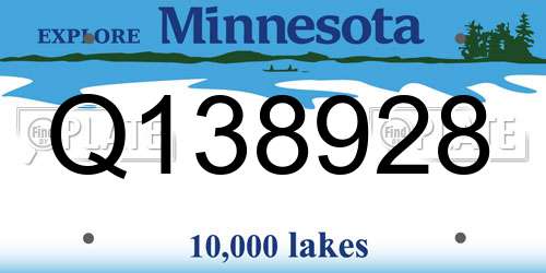 Q138928 Minnesota License Plate