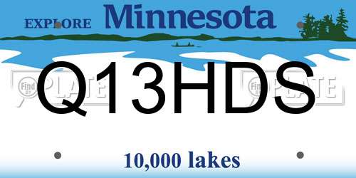 Q13HDS Minnesota License Plate