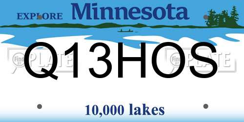 Q13HOS Minnesota License Plate
