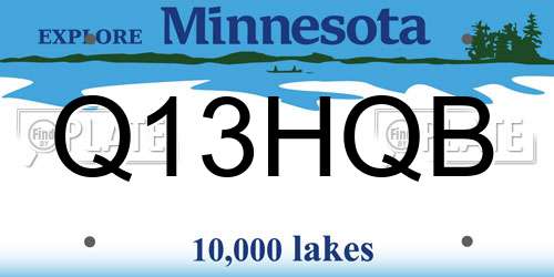 Q13HQB Minnesota License Plate