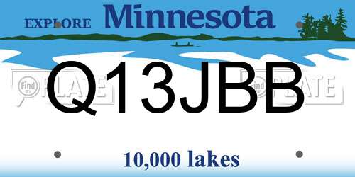 Q13JBB Minnesota License Plate