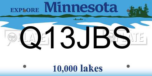 Q13JBS Minnesota License Plate