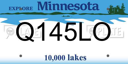 Q145LO Minnesota License Plate