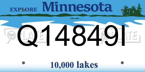 Q14849I Minnesota License Plate