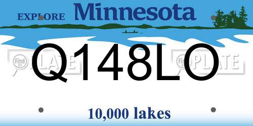 Q148LO Minnesota License Plate