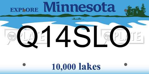 Q14SLO Minnesota License Plate