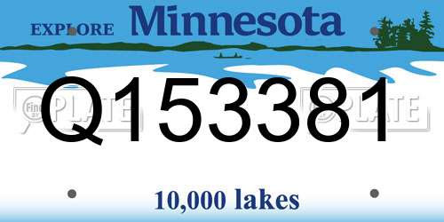 Q153381 Minnesota License Plate