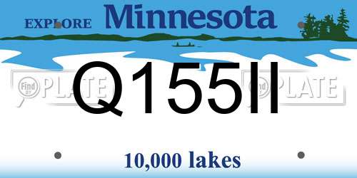 Q155II Minnesota License Plate