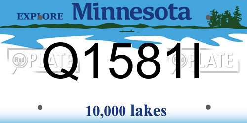 Q1581I Minnesota License Plate