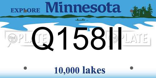 Q158II Minnesota License Plate