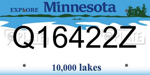 Q16422Z Minnesota License Plate