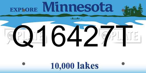 Q16427T Minnesota License Plate