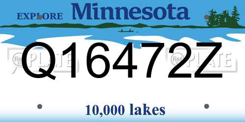 Q16472Z Minnesota License Plate