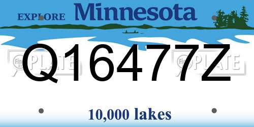 Q16477Z Minnesota License Plate
