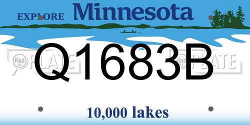 Q1683B Minnesota License Plate