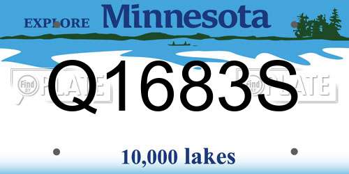 Q1683S Minnesota License Plate