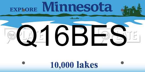 Q16BES Minnesota License Plate