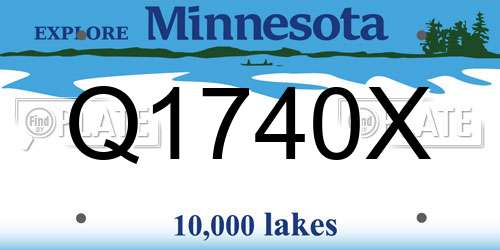 Q1740X Minnesota License Plate