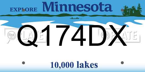 Q174DX Minnesota License Plate