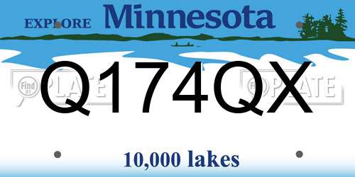 Q174QX Minnesota License Plate