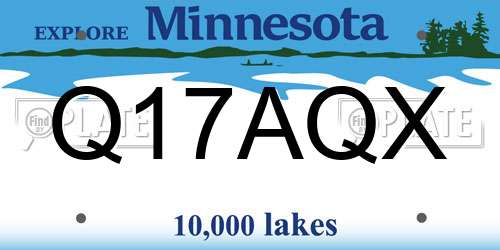 Q17AQX Minnesota License Plate