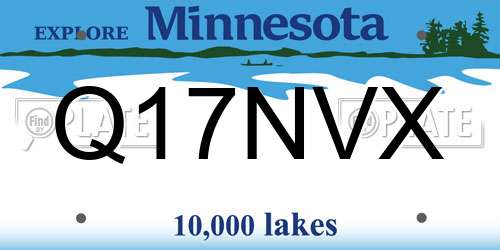 Q17NVX Minnesota License Plate