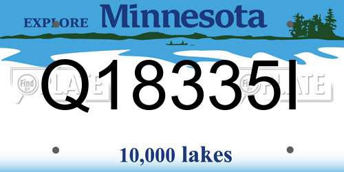 Q18335I Minnesota License Plate