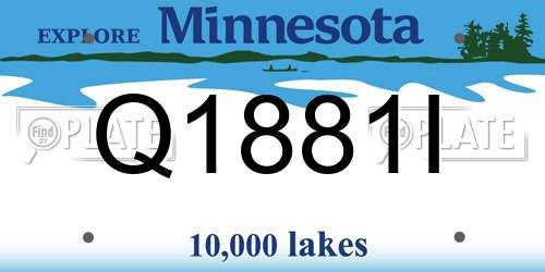 Q1881I Minnesota License Plate