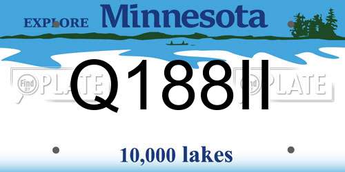 Q188II Minnesota License Plate