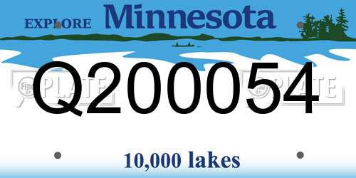 Q200054 Minnesota License Plate