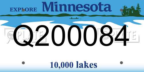 Q200084 Minnesota License Plate