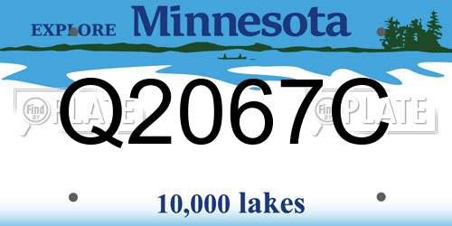 Q2067C Minnesota License Plate