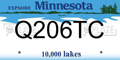 Q206TC Minnesota License Plate