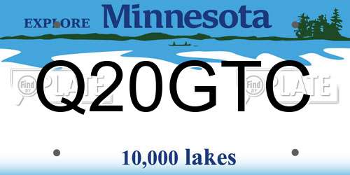 Q20GTC Minnesota License Plate