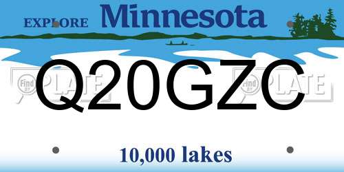 Q20GZC Minnesota License Plate
