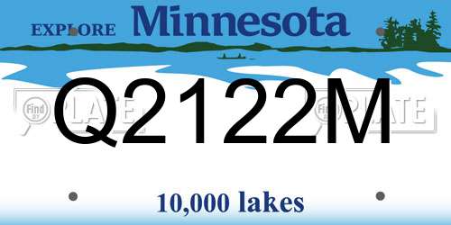 Q2122M Minnesota License Plate
